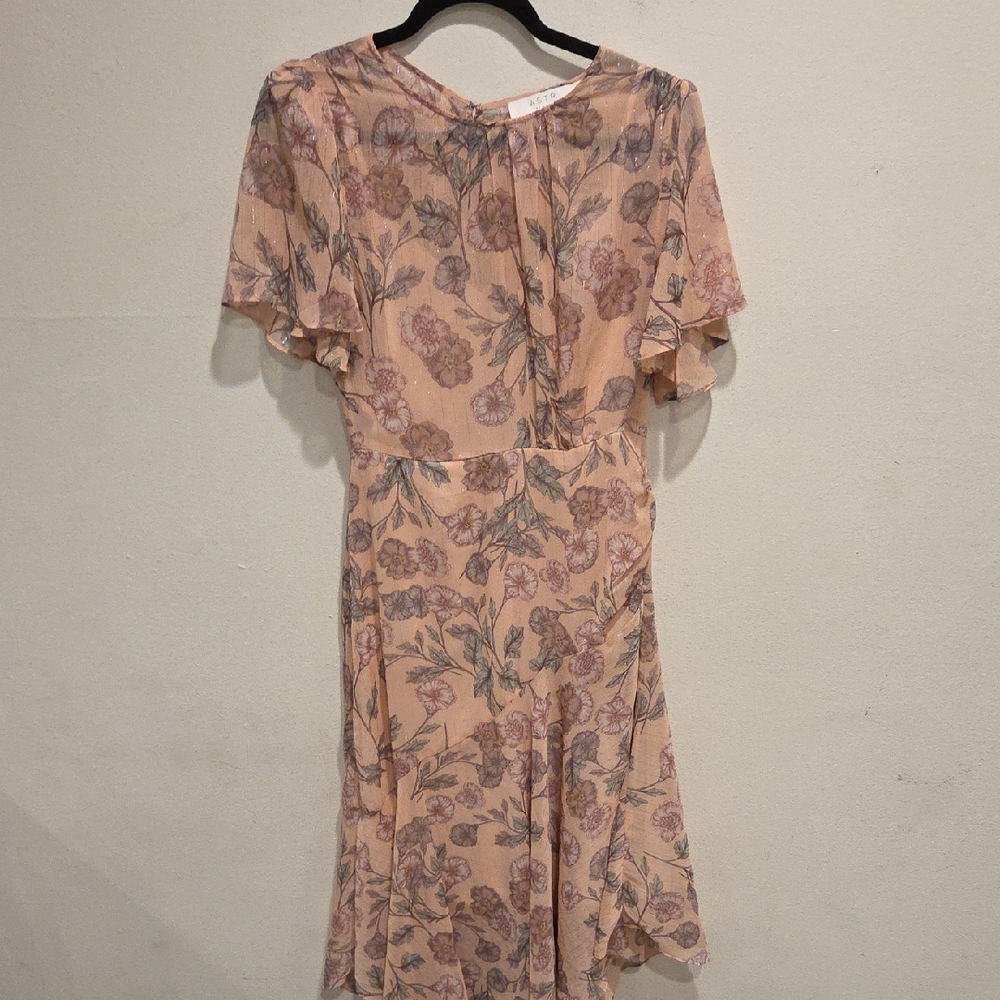 Astr Peach Floral Midi Dress
